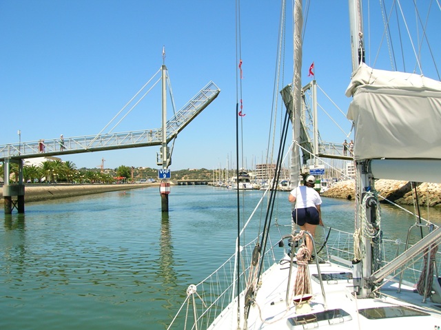 The draw bridge at the entrance of Lagos Marina